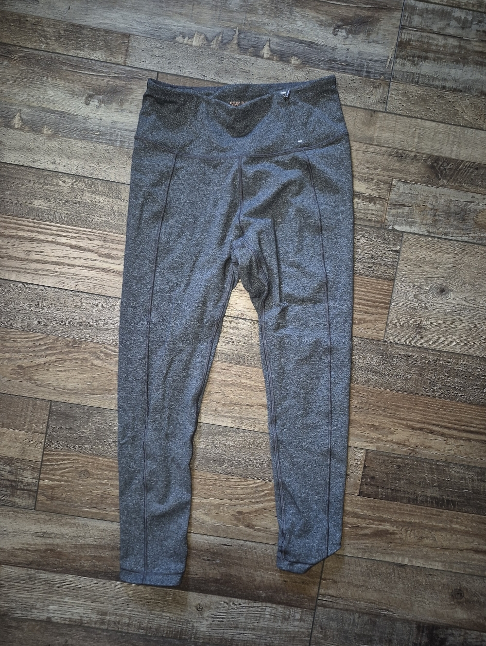 Avia Charcoal Heather Seam-Detail Active Leggings